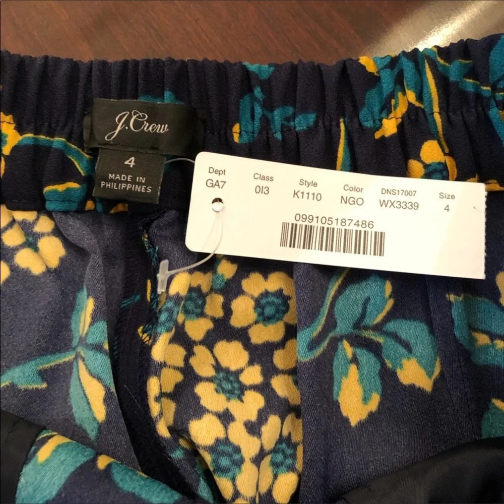 J. Crew Floral Easy Pant  NWT
